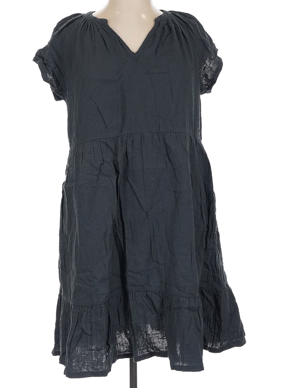 Pact Women’s Black Short-Sleeve Cotton Dress